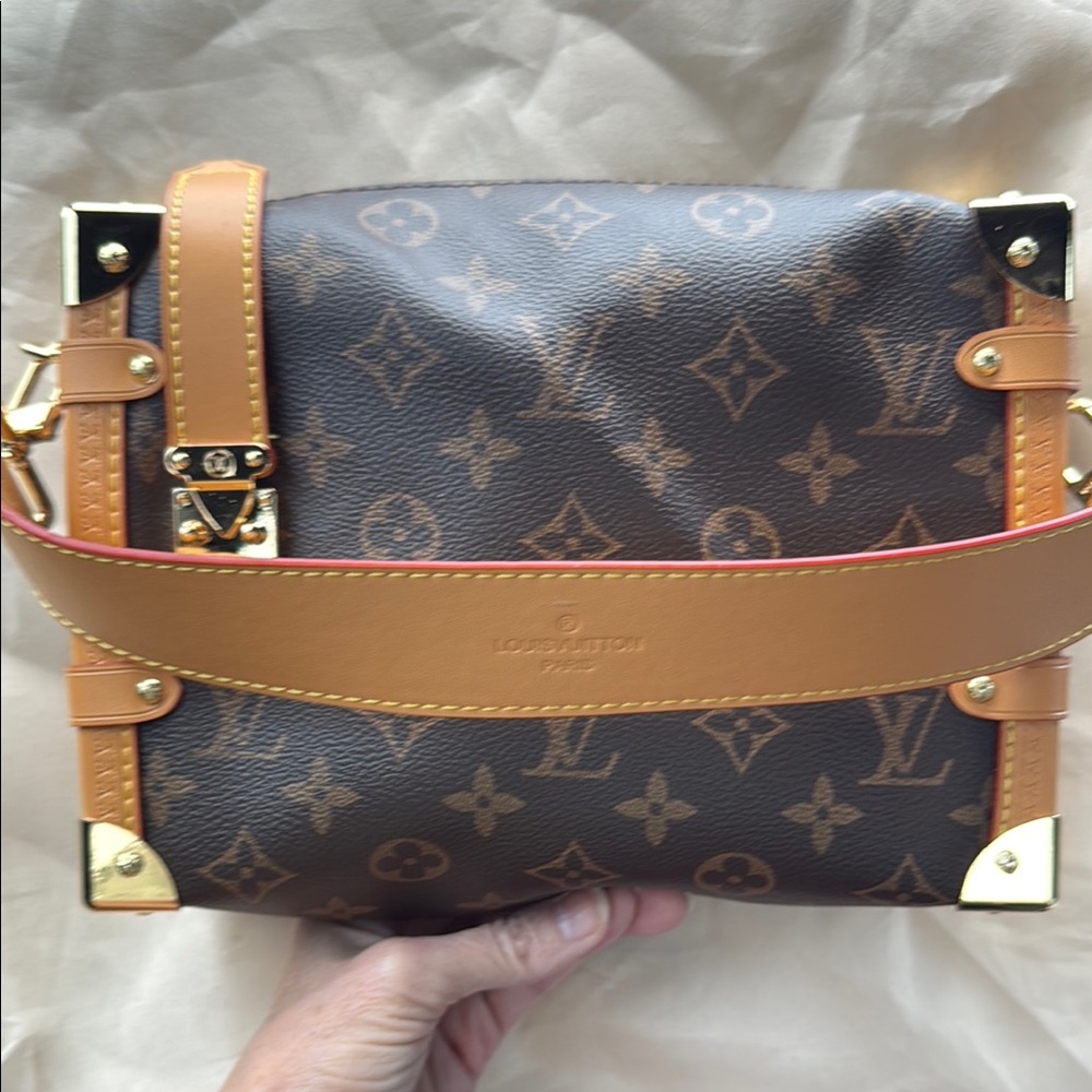 Louis Vuitton Monogram Trunk in Brown and Tan with Gold Accents. Brand New.